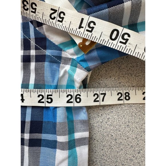 Chaps Performance Easy Care Twill Button Up Shirt Men XXL Blue White Plaid NWT - Picture 11 of 12